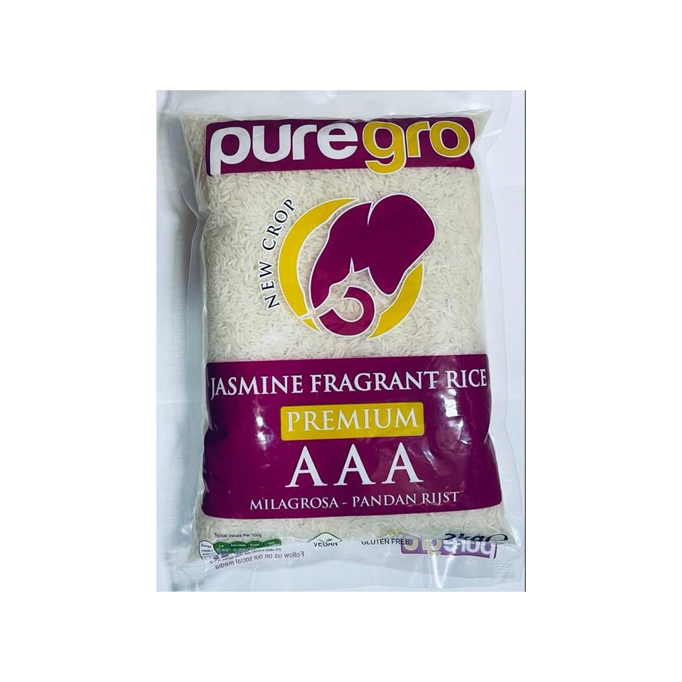 Puregro Aaa Premium Jasmine Fragrant Rice 2Kg