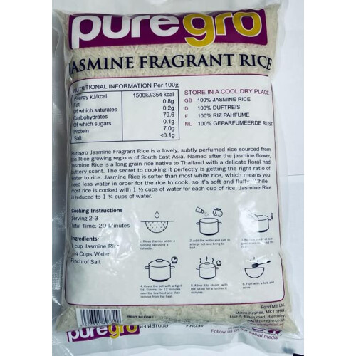 Puregro AAA Premium Jasmine Fragrant Rice 2kg 1