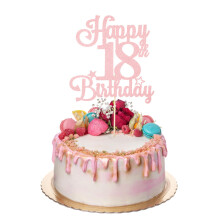 ZEYIYER 18th Cake Toppers Rose Gold 18th Happy Birthday Cake Decorations Gl