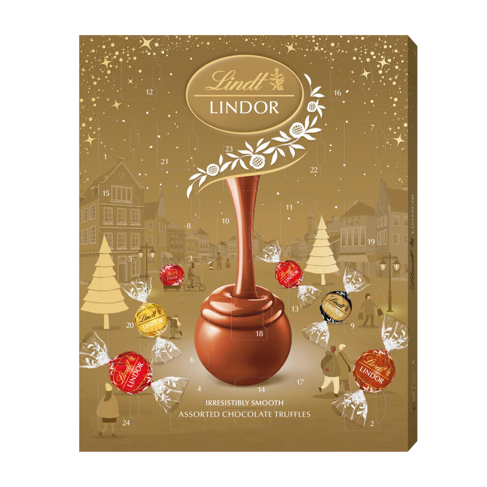 Lindt Lindor Assorted Advent Calendar 2025 – 233G – 24 Finest Chocolat Gold