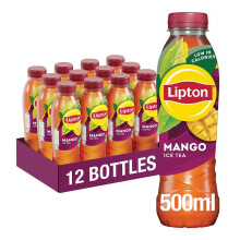 Lipton Mango Bottled Ice Tea 500ml Pack of 12 low calorie soft drink 1