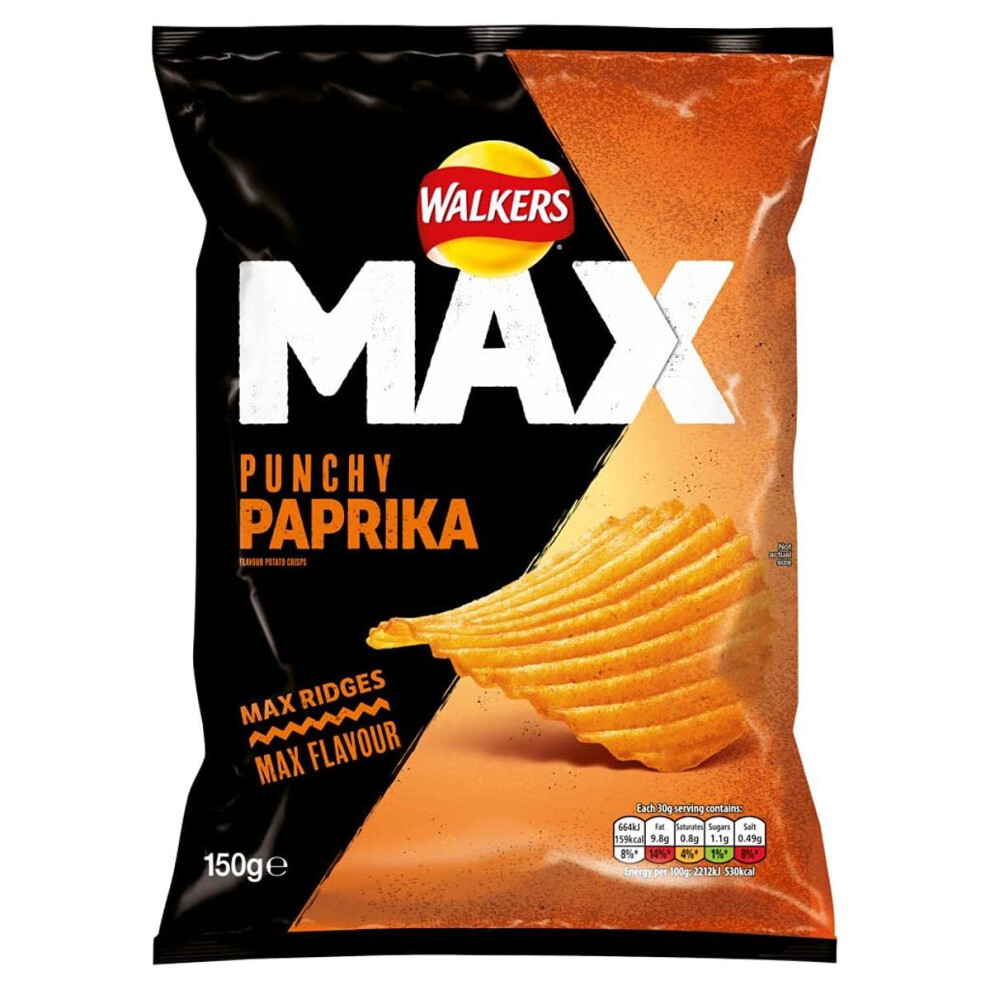 Walkers Crisps Max Paprika Sharing Crisps 150 G