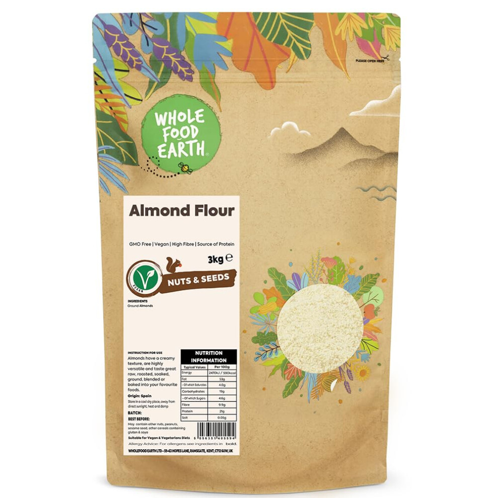 Wholefood Earth Almonds Flour 3 Kg Gmo Free High Fibre Source Of Protein