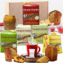 5x Panettone Italian Flavours 1x Hot Chocolate Powder Christmas Food Hampe