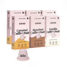 Grind Flavoured Coffee Pod Collection – Hazelnut Vanilla Caramel Blend – P