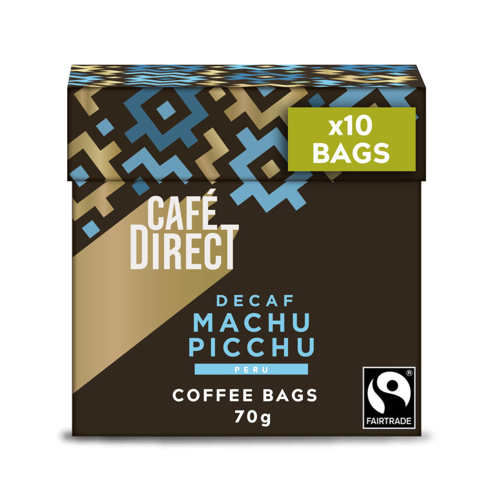 Cafe Direct Cafédirect Coffee Bags Machu Picchu Decaff Fairtrade Arabica Coffee 10 X 7G