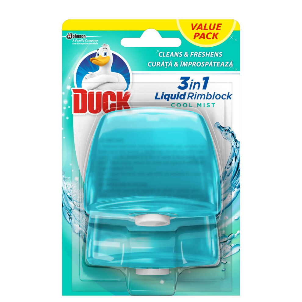 Duck Liquid Toilet Rim Block Twin Refills 3In1 Toilet Bowl Cleaner Cool Mis