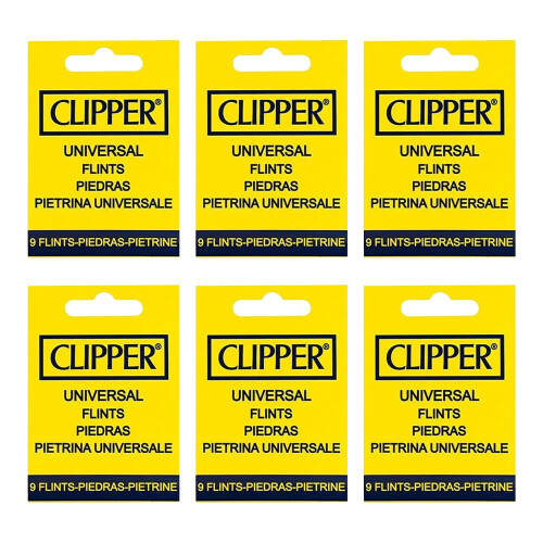 54 x Clipper Universal Lighter Flints  Reusable Lighter Flint Refill  6 Pac
