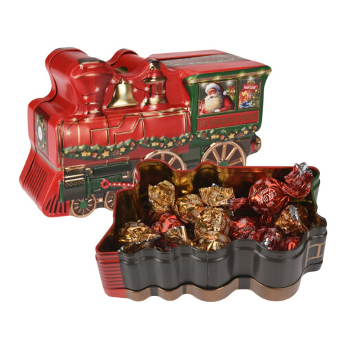 Christmas Chocolate  Christmas Train Tin With Assorted Foiled Chocolates Ad 2