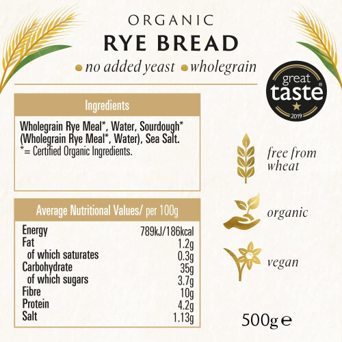 Biona Rye Bread Organic 500g Pack of 7 1