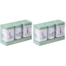 New English Teas Woodland Animals 3x Mini Tea Tin Gift Pack with Loose Leaf