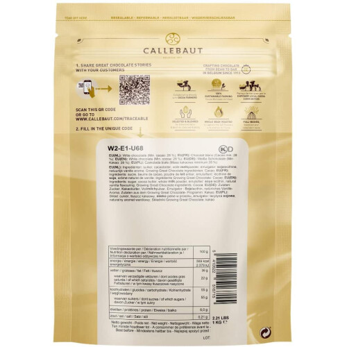 Callebaut Callebaut Milk Dark  White chocolate chips 3 x 1kg Bundle 2