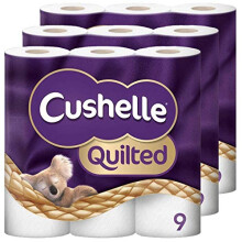 Cushelle Quilted 9 Roll Toilet Roll Tissue Paper 3 Packs 27 Rolls