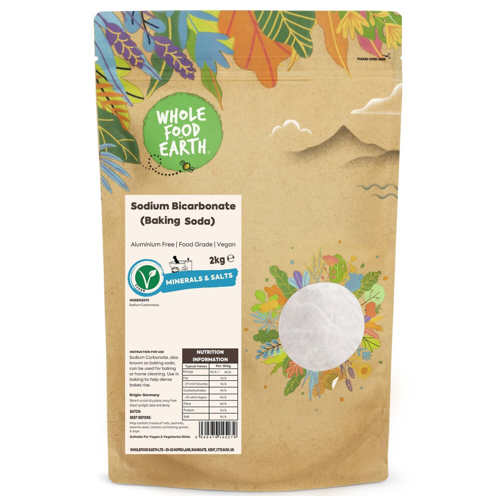 Wholefood Earth Sodium Bicarbonate Baking Soda 2Kg