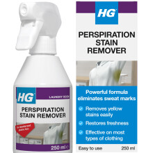 HG Perspiration Stain Remover Spray – Removes Yellow & White Sweat Marks and Odours from Clothes & Shirts - 250ml