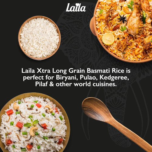 Laila Xtra Long Basmati Rice 2kg 2
