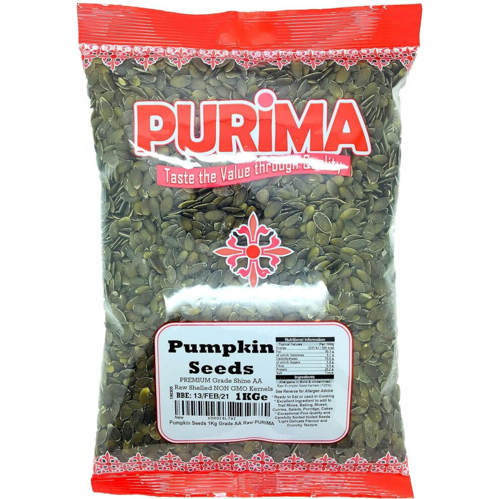 Purima Pumpkin Seeds 1Kg Gws Aa Raw Highest Grade Seed Ready To Eat Edible – For