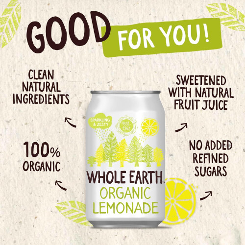 Whole Earth Organic Sparkling Lemonade Drink24x 330 mlLightly Sparkling Sof 1