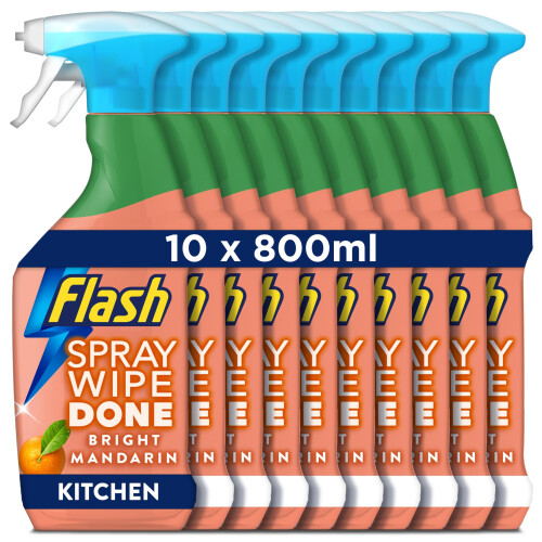 Flash Flash Spray Wipe Done Kitchen Cleaning Sprays Bright Mandarin 8 Litres 800