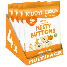 Kiddylicious Melty Buttons Delicious Snacks for Kids Suitable for 9 Months