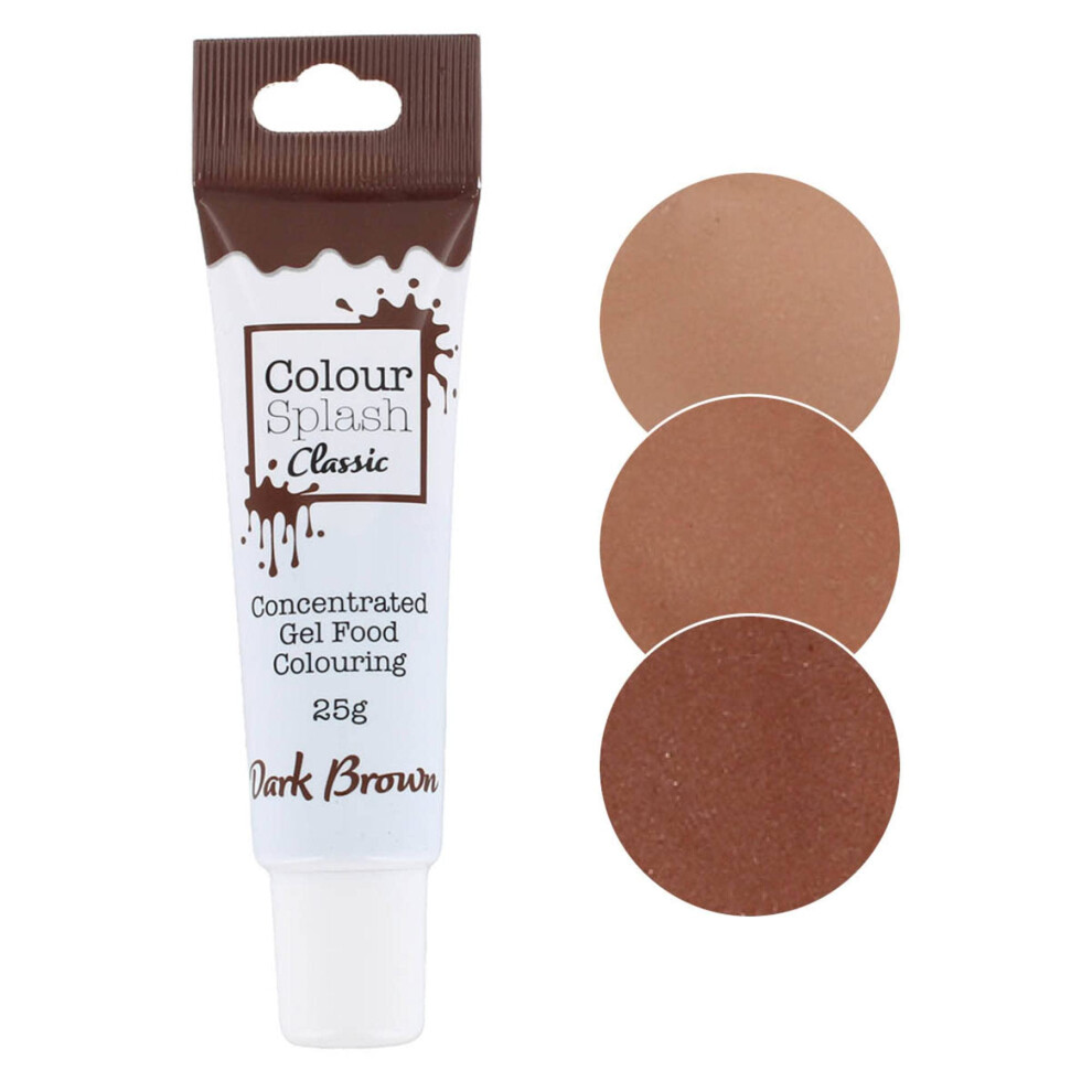 Culpitt Colour Splash Food Colouring Gel Highly Concentrated Gels Easy Dark/Brown