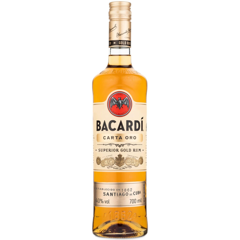 Bacardi Bacardí Carta Oro Superior Rum 40 Abv 70Cl 700Ml Iconic Caribbean Rum Gold