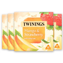 Twinings Mango Strawberry  Lime Fruit Tea 80 Tea Bags Multipack of 4 x 20 T