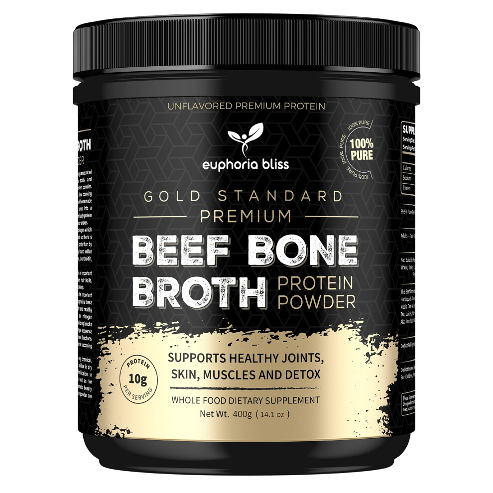 Euphoria Bliss Beef Bone Broth Powder 400G Sweden Grass Fed No Hormones O