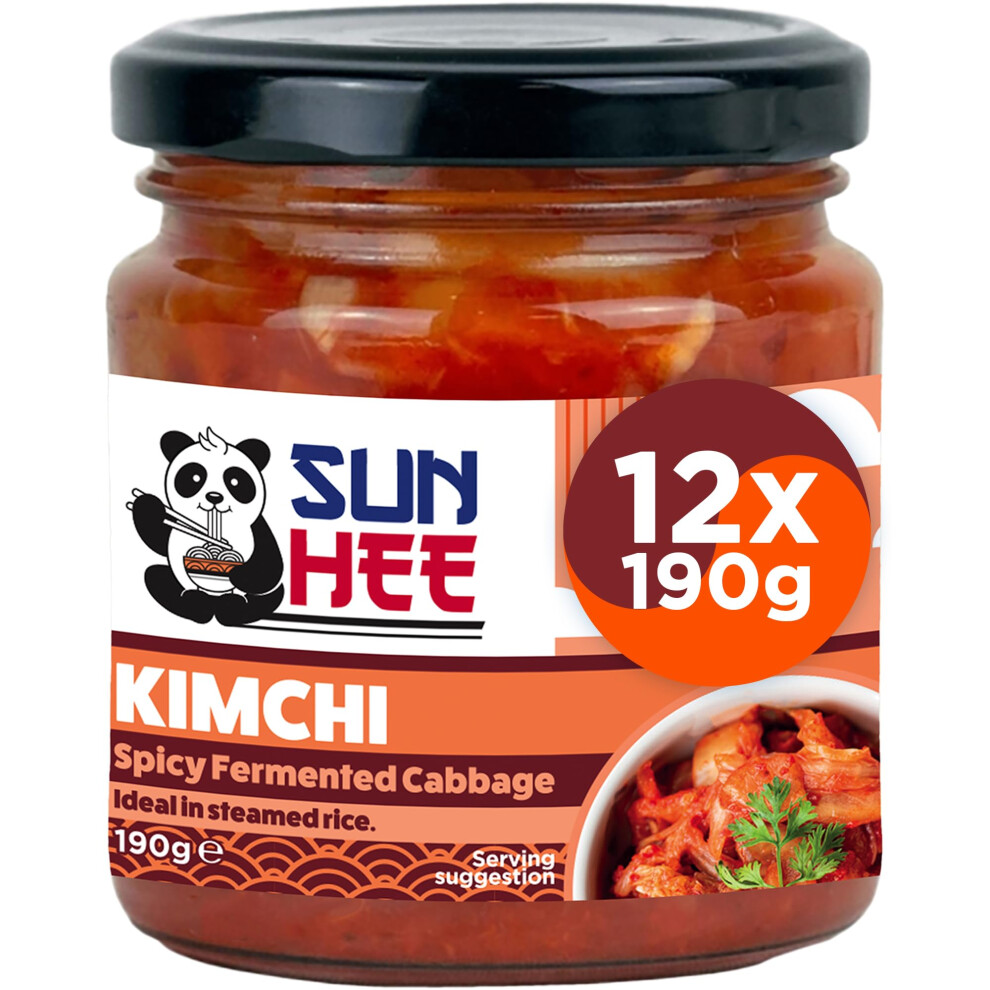 Sun Hee Kimchi 12 X 190G Spicy Fermented Cabbage With Radish Onion Garlic A