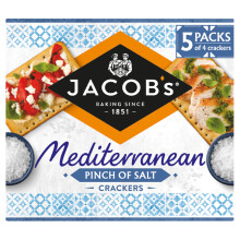 Jacobs Mediterranean Crackers Pinch of Salt 5 Packs of 4 Crackers 190 g