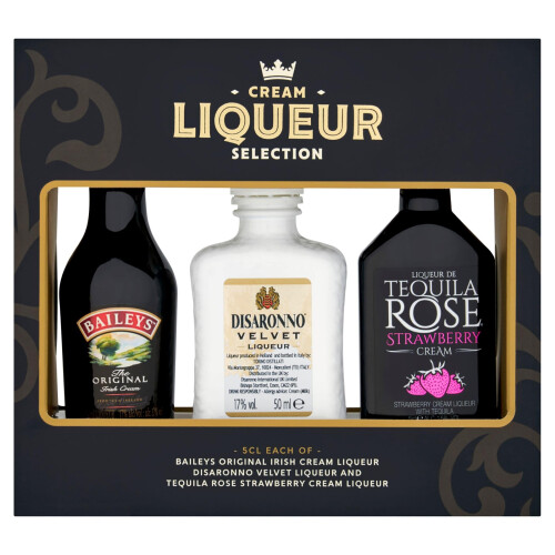 Cream Liqueur Selection Gift Set includes Baileys Original 5cl Disaronno Ve