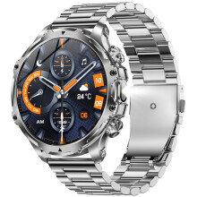 AMOLED Smartwatch 1.85 Inch Bluetooth 5.2 Calling GPS Heart Rate Monitor Android iOS Samsung Huawei Xiaomi Silver