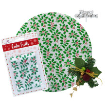 Culpitt Holly Christmas Cake Kit  10 Festive Board Silver Frill Holly  Berr