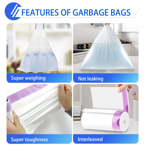 JVIKAA 50L Heavy Duty Rubbish Bags with Drawstring  Biodegradable Scented 2
