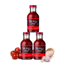 Stokes Real Tomato Ketchup 3PK Rich Vibrant Tomato Sauce Perfect Red Sauce