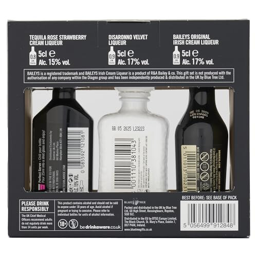 Cream Liqueur Selection Gift Set includes Baileys Original 5cl Disaronno Ve 1