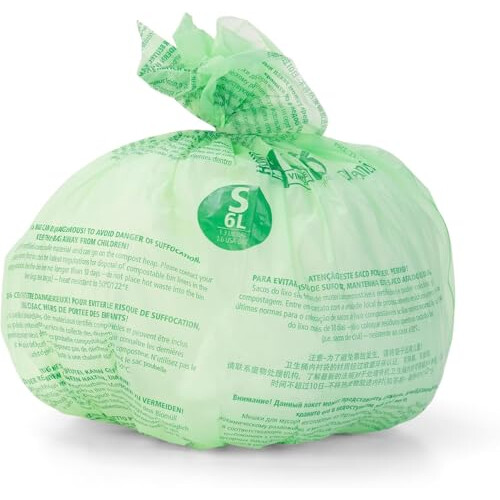 Brabantia Brabantia 419683 Food Waste Caddy Compostable Bin Liners 6 L x10 Code S Gre 1