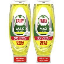 Fairy Max Power Washing Up Liquid Lemon 730ML Easy and Effortless Cleaning