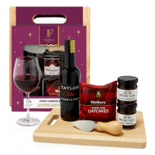 Port Chutney Cheeseboard Gift Set Red Wine 20cl 2 x Mini Chutneys Oat Bis