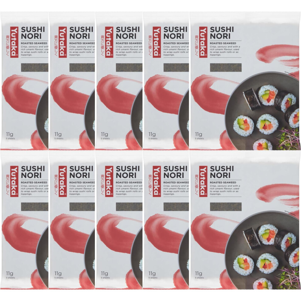 Yutaka Sushi Nori Seaweed Pack Of 10 50 Full Sheets Premium Roasted Seawee