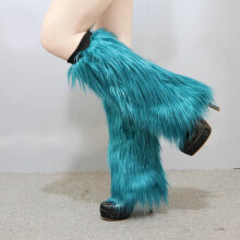 (02#blue 40cm) Leg Warmers Winter Womens Boot Covers Furry Warm Faux Fur Fluffies Soft Supplies