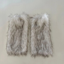 (white 40cm) Leg Warmers Winter Womens Boot Covers Furry Warm Faux Fur Fluffies Soft Supplies