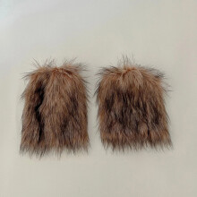 (brown 25cm) Leg Warmers Winter Womens Boot Covers Furry Warm Faux Fur Fluffies Soft Supplies