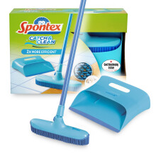 Spontex Catch Clean Indoor Rubber Broom and Dustpan Set Dustpan and Brush