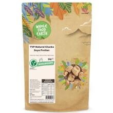 Whole Food Earth TVP Natural Chunks Soya Protien 3 kg GMO Free Sorce of