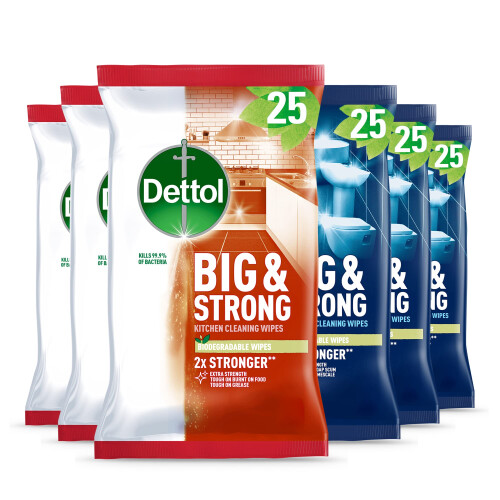 Dettol Dettol Antibacterial Biodegradable Kitchen  Bathroom Cleaning Wipes 150 Cou