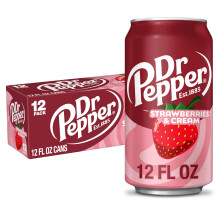 Dr Pepper Strawberries and Cream Soda 12 fl oz cans 12 Pack