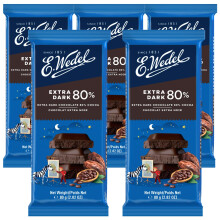 EWedel Chocolate Bars Extra Dark Chocolate 80 Pack of 5 x 80g Made in Polan
