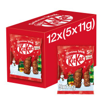 KITKAT Santa Milk Chocolate Sharing Bag 55g Pack of 12 Creamy Santas With