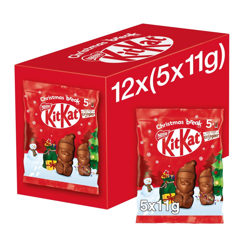 New Kitkat Santa Milk Chocolate Sharing Bag 55G Pack Of 12 Creamy Santas With